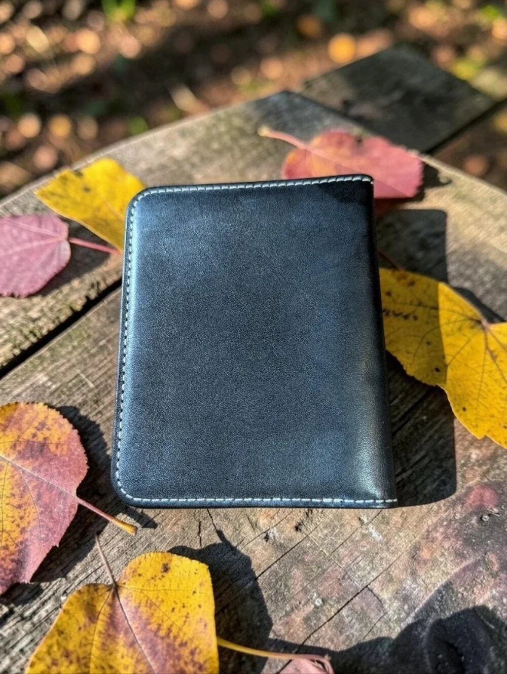 Coach Black Leather Travel Wallet with Embossed Logo